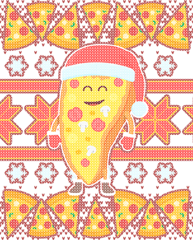 Santa Pizza Lover Ugly Christmas Sweater Women's Hoodie