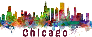 Chicago Skyline Paint Splatter Women's Tank Top