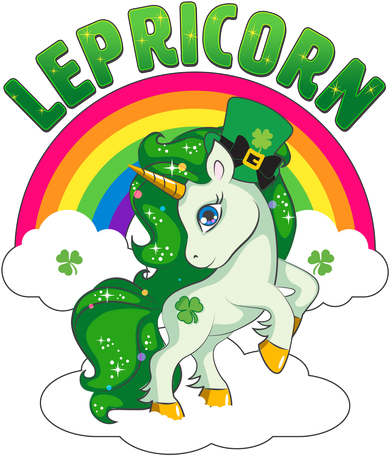 Cute St Patricks Day Rainbow Lepricorn Unicorn Leprechaun Mousepad