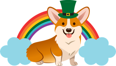 Corgi St. Patrick's Day Rainbow Doggie Tank