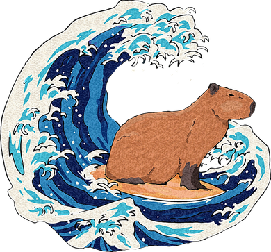 Capybara Surfing Rodent Wave Humor Animal Women's Hoodie