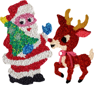 Cute Santa Reindeer Best Friends Christmas Cheer Women's Long Sleeve Shirt