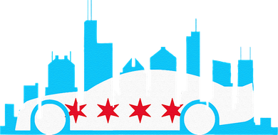 Chicago Skyline Race Car Chicago Flag Ornament
