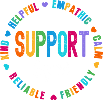 Colorful Support Squad Learning Specialist Sped Resource Gift Button