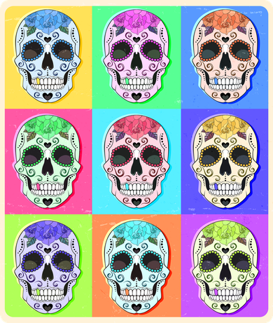 Cool Sugar Skull Pop Art Kids T-Shirt