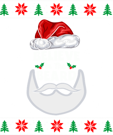 Christmas Snow Santa Believe In The Beard Ugly Sweater Gift Bucket Hat