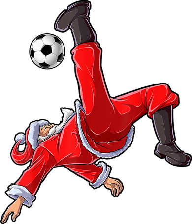 Christmas Santa Soccer Bicycle Kick Xmas Boys Men Ball Sport TShirt Toddler Hoodie