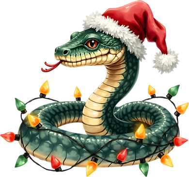Christmas Snake Santa Hat Holiday Lights Funny Novelty Gift Backpack