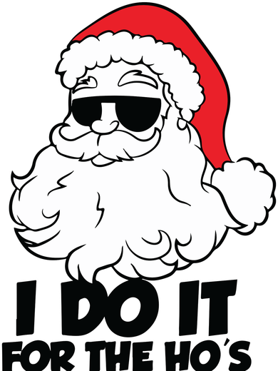 Christmas Santa Shirt I Do It For The Hos Ho Ho Ho Long Sleeve Shirt