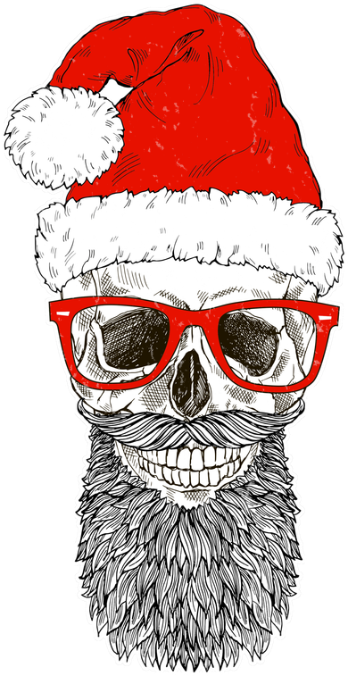 Christmas Santa Skull Women's T-Shirt