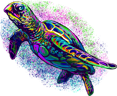 Colorful Sea Turtle Art Pattern Toddler T-Shirt