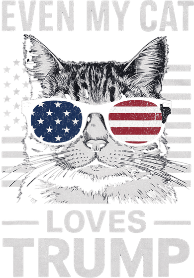 Cat Sunglasses Usa Flag Even My Cat Loves Trump Button