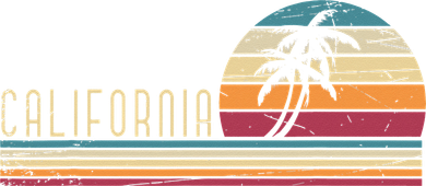 Cali Summer Vacation CA Palm Trees USA Retro California Doggie Tank