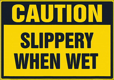 Caution Slippery When Wet Tote Bag