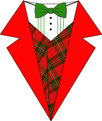 Festive Christmas Red Tuxedo Baby Bodysuit