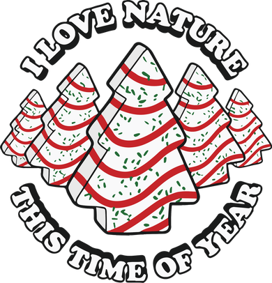 Christmas Tree Cake I Love Nature This Time Of Year Kids Hoodie