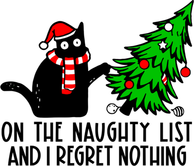 Christmas Tree Cat On The Naughty List And I Regret Nothing Gift Tumbler