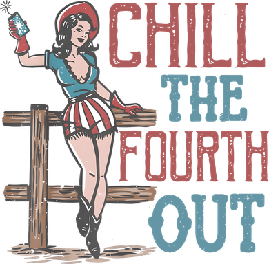 Chill The Fourth Out Retro Western Cowgirl Happy 4th Of July Women's Sweatshirt