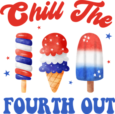 Chill The Fourth Out Funny 4th Of July Icecream Coaster