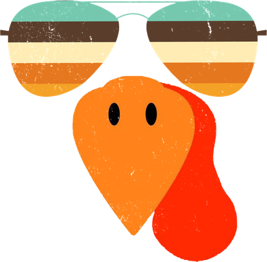 Cool Turkey Gobble Face Shades Funny Thanksgiving Women's Long Sleeve Shirt