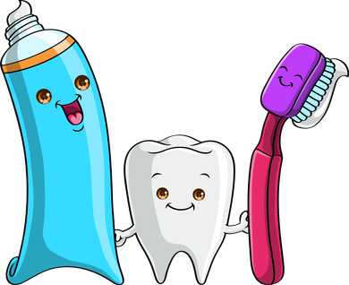 Cute Tooth Holding Toothbrush And Toot Paste Tote Bag
