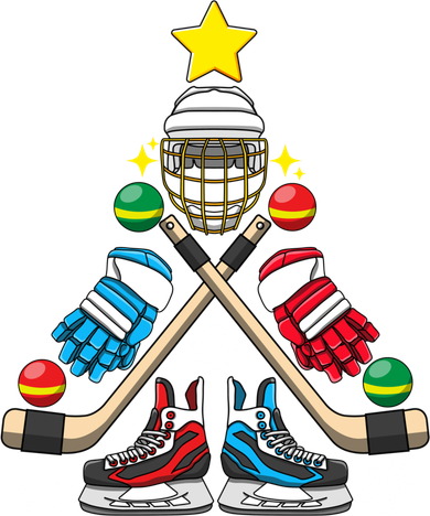Christmas Tree Ice Hockey Christmas Tree Hockey Stick Gloves Great Gift Tote Bag