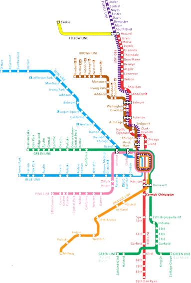 Chicago Trains Map Ornament