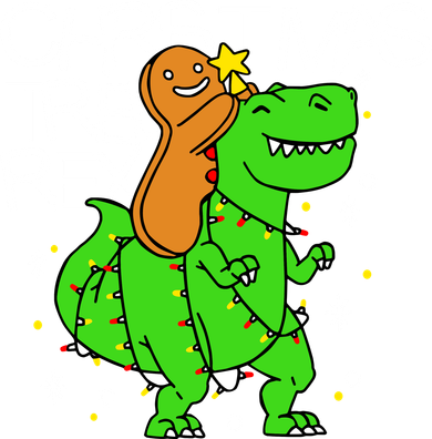 Christmas Tree Rex TRex Gingerbread Man Funny Pajama Set