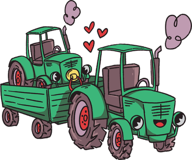 Cute Green Tractor Family Women's Tank Top