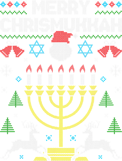 Christmas Ugly Hanukkah Sweater menorah Merry Chrismukkah Baby Bodysuit