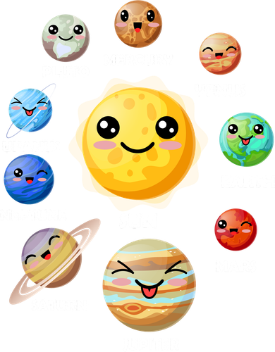 Cute Solar System Emoji Coffee Mug