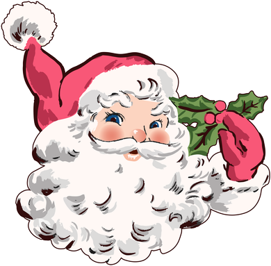 Cute Vintage Christmas Santa Claus Face Kids T-Shirt