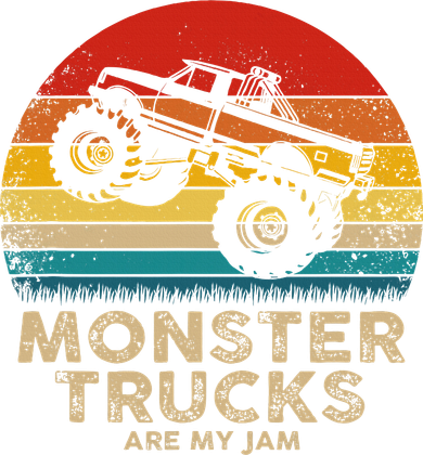 Cool Vintage Monster Truck Are My Jam Retro Sunset Women's Sweatshirt