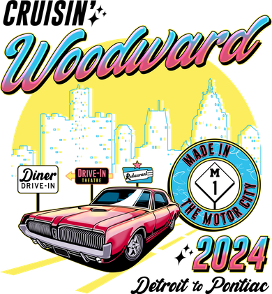 Cruisin Woodward Detroit To Pontiac 2024 Yellow Version Coffee Mug