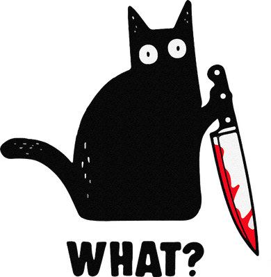 Cat What Funny Black Cat  Murderous Cat With Knife (1) Women's Long Sleeve Shirt