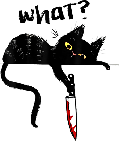 Cat What? Funny Black Cat Shirt, Murderous Cat With Knife Cute Design Women's Tank Top