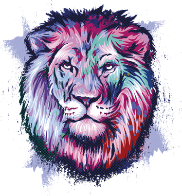 Colorful Wild Lion Kids Long Sleeve Shirt