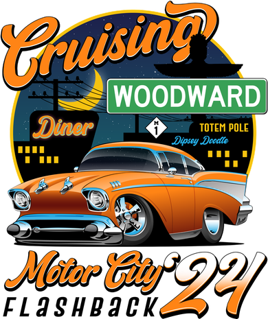 Cruising Woodward Motor City Flashback 2024 Orange Version Apron