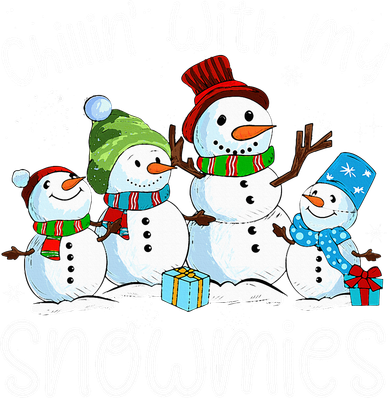 Chillin With My Snowmies Ugly Snowman Christmas Women's Hoodie