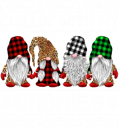 Chillin With My Gnomies Family Ugly Christmas Sweater Gnomes Gift Women's T-Shirt