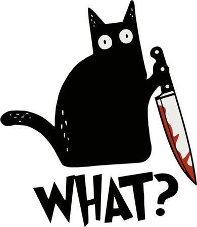 Cat What? Murderous Black Cat With Knife Gift Women's Long Sleeve Shirt