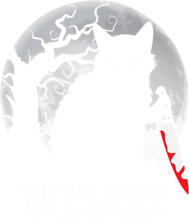 Cat What? Murderous Black Cat With Knife Halloween Cat Black Cat Lover Gift Women's Long Sleeve Shirt