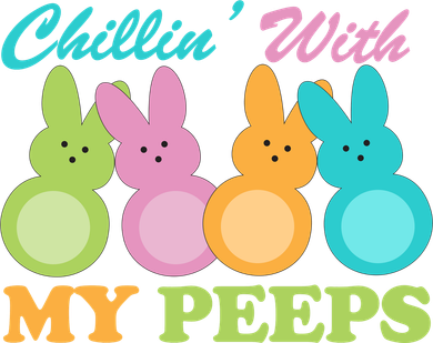 Chillin With My Peeps Easter Rabbits Button