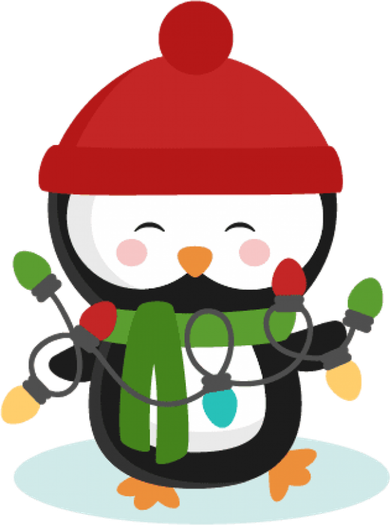 Cute Winter Penguin Christmas Lights Baby Bodysuit