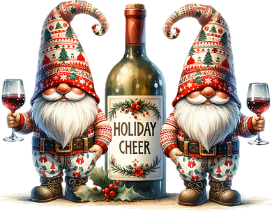 Christmas Wine Santa Gnomes For Xmas Holiday Cheer Beanie
