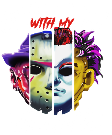 Chillin With My Villains Horror Movie Funny T-Shirt