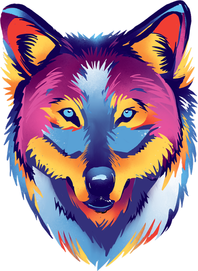 Colorful Wolf Wild Animal Mousepad