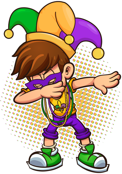 Dabbing Mardi Gras Jester Toddler Long Sleeve