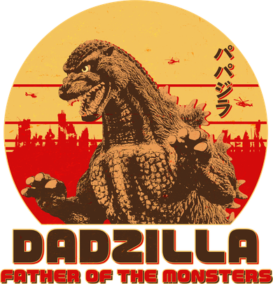 Vintage Dadzilla Father of the Monsters Kids Hoodie