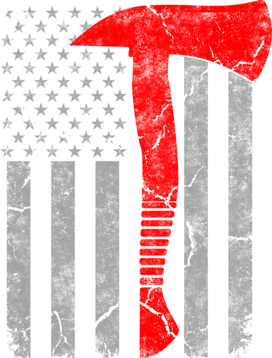 Distressed American Patriot Red Line Axe Firefighter Flag Gift Ceramic Ornament